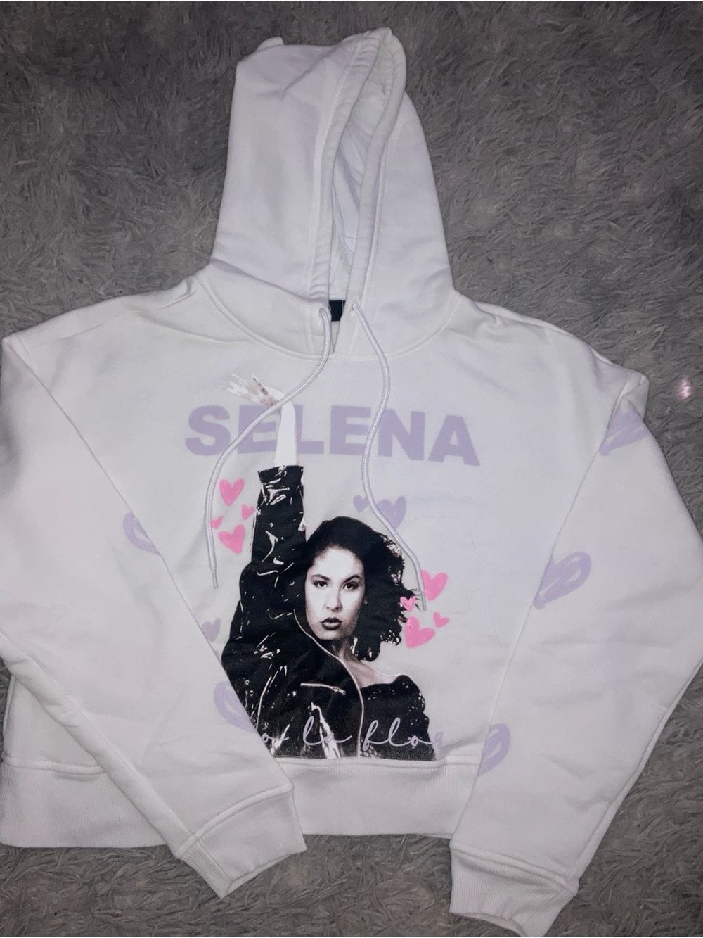 White Selena Graphic Hoodie - Women Tops